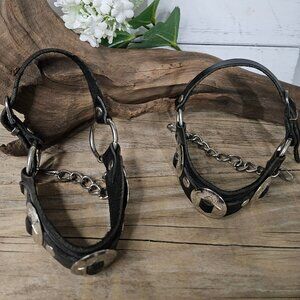 Women`s Motorcycle Boot Jewelry- Genuine Leather Stainless Steel